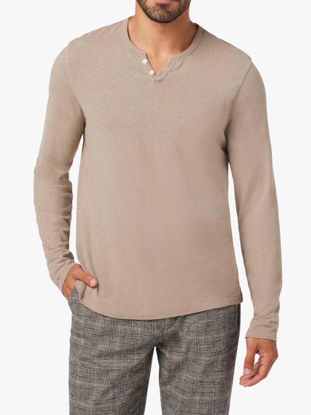 Joe's Jeans Men's Wintz hemp and cotton Long Sleeve Henley Shirt
